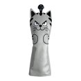 thumbnail image 3 of koolsoo Couvre-Têtes de Club de Golf Maillé Putter Motif Chat Accessoires Putter Queue Couvre-Tête UT Bois Gris, 3 of 9