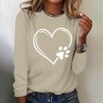 thumbnail image 1 of Jienlioq Hauts pour Femmes Tendance Mode Chandail Imprimé Col Rond Manches Longues Décontracté Offres Cyberlundi, 1 of 4