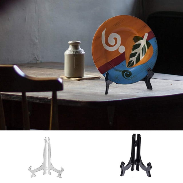 Maoww 6pcs Plastic Easels Plate Holders Display Dish Rack Picture Frame Photo Book Pedestal Stand