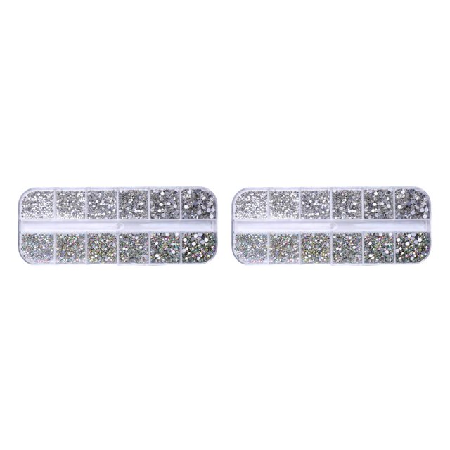 QualitChoice 1 Bag Glass Crystal Special-shaped Eye-catching Flat Bottom Easy to Paste Perfect Match Nail Rhinestones for Mobile Phone 310 White AB 2Set