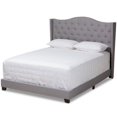 thumbnail image 1 of Baxton Studio Alesha Lit Complet en Tissu Capitonné Gris, 1 of 8