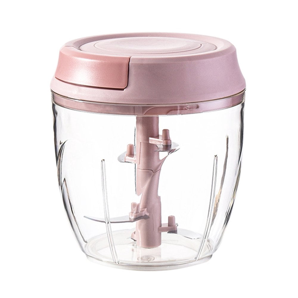 MesaSe Manual Food Processor Mini Pull String for Veggies Ginger Fruits Nuts Herbs etc Blue Medium