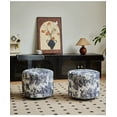 thumbnail image 3 of Tabouret de Coiffeuse Rond Moderne Rembourré avec Dossier en T, Tissu à Imprimé Animal Vintage et Roulettes Pivotantes à 360° - Noir et Blanc, 3 of 5