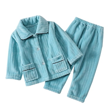 MEZZALL Child Pajama Sets Button Down Long Sleeve Shirt And Long Pants Boys Girls Solid Color Loungewear 2PCS Relaxed Fit Toddler Loungewear, Green, 3-4 Years