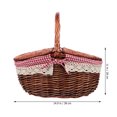 thumbnail image 3 of Handheld Basket Picnic Basket Wicker Basket Storage Basket with Double Lids, 3 of 8
