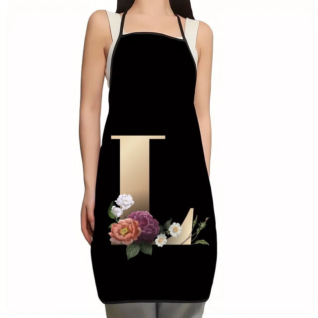 EGNMCR Apron Flower Letter Pattern Kitchen Fouling Apron Letter Print Series Apron Apron Apron