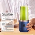 thumbnail image 3 of 400ml 6 Blades Juicer USB Rechargeable Food Mixer Travel Shakes Blender Blue, 3 of 8
