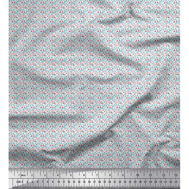 Soimoi Moss Georgette Fabric Floral Shirting Print Sewing Fabric Yard 42 Inch Wide