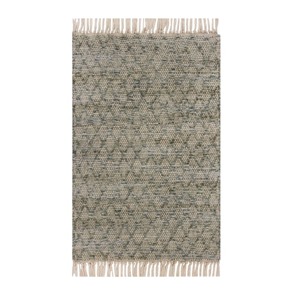 Better Homes & Gardens Diamond Pattern Woven Cotton Green with Ivory Threads, Accent Scatter Mat 24x36, Ideal for hallway, bedroom, Kitchen, and Laundry room
