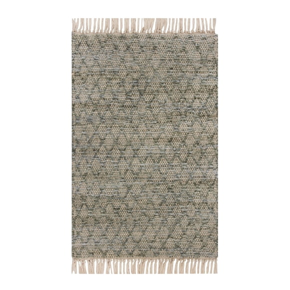Better Homes & Gardens Diamond Pattern Woven Cotton Green with Ivory Threads, Accent Scatter Mat 24x36, Ideal for hallway, bedroom, Kitchen, and Laundry room