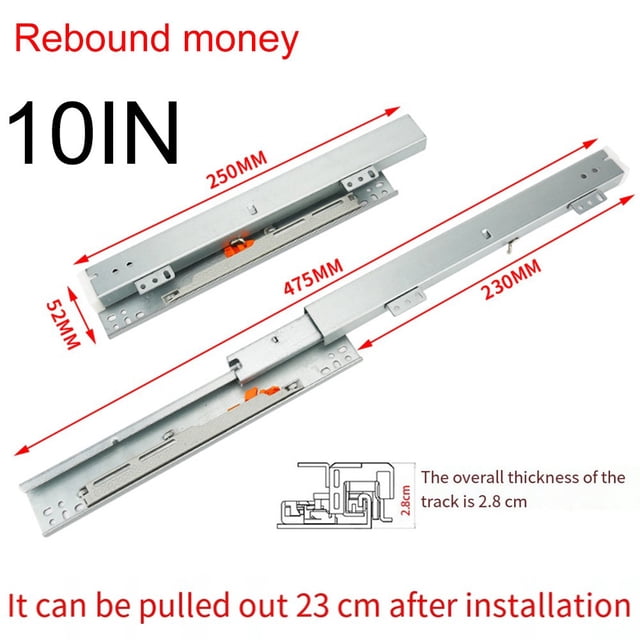 Drawer Slides Close Furniture Sliding Track Floor Mounting Guides Drawer Display Cabinet Damping Buffering Rebound Slide