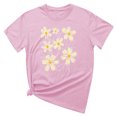 thumbnail image 5 of KIHOUT Nouveau Haut de Mode d'Été pour Femmes 2025, Haut Décontracté à Manches Courtes Col Rond Imprimé Fluide Rose L, 5 of 5