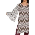thumbnail image 4 of Moomaya Kurtis Courtes en Poly-Crêpe pour Femmes, Robe à Manches Kimono Imprimée, Haut Indien, 4 of 5