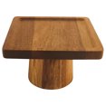 thumbnail image 1 of 1Set Cheese Plates Square Wooden Tray For Hotel Dining 6x6x3.7in, 1 of 7