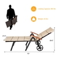 thumbnail image 4 of Costway Chaise Longue Pliante en Rotin pour Patio avec Coussin en Aluminium Réglable avec Roues, 4 of 10