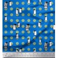 thumbnail image 1 of Soimoi polyester Crepe Fabric Dot & Penguin Ocean Decor Fabric Printed Yard 42 Inch Wide, 1 of 3
