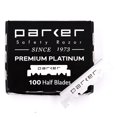 thumbnail image 1 of 100 Parker Premium Platinum 1/2 Blades - for Professional Barber Razors, Shavette Razors and Disposable Blade Straight Razors, 1 of 3