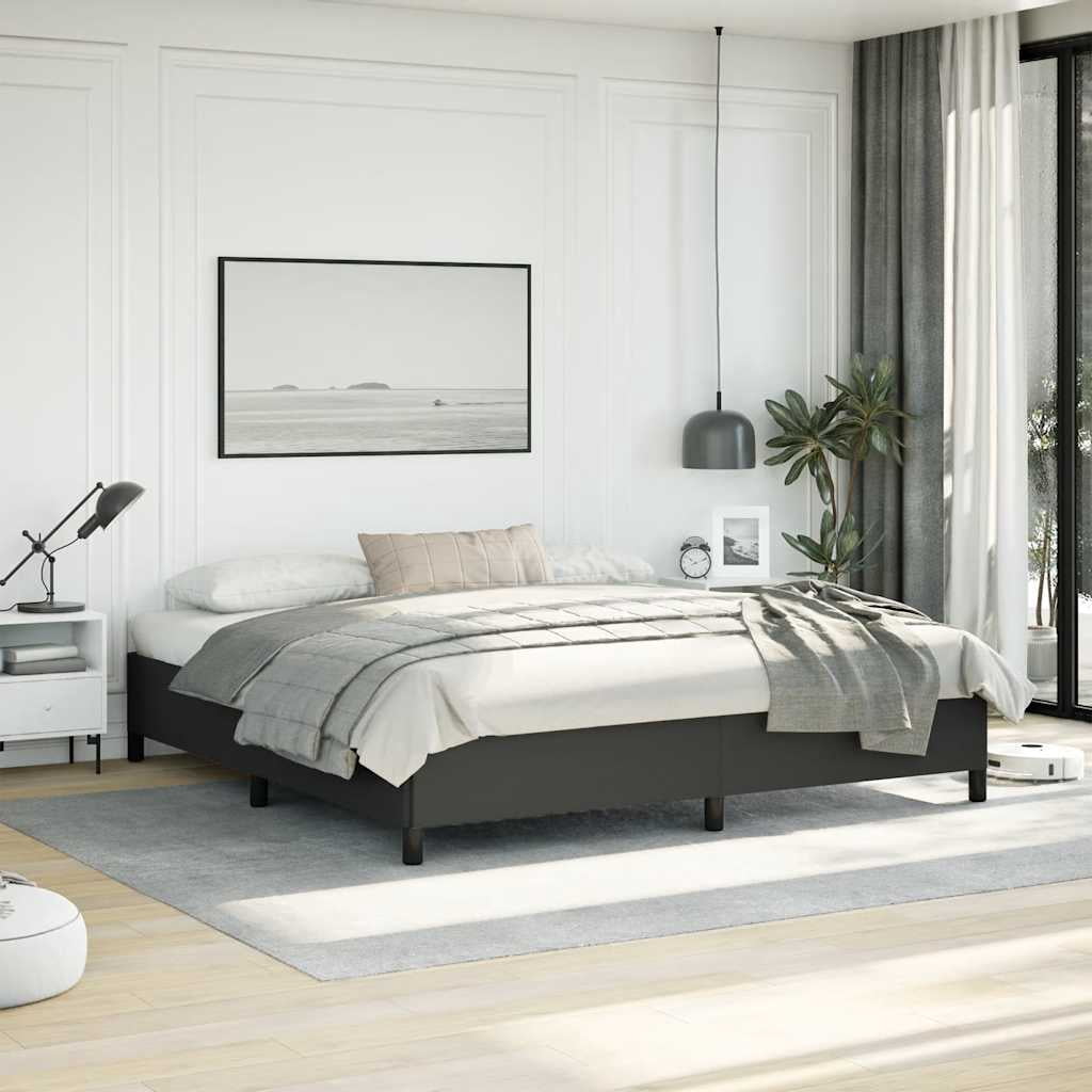 vidaXL Cadre de Lit Noir 193x203 cm Très Grand Faux Cuir