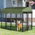 thumbnail image 2 of PawHut Enclos Extérieur pour Chien, Porte, Vert, 8 Pi x 4 Pi x 6 Pi, Vert, 2 of 10