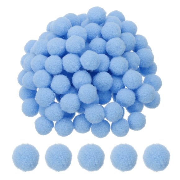 Pompons de 0,6 Pouce pour Artisanat, 500 Pcs Pompons pour Artisanat Boules en Vrac Boules Douillettes pour Chapeaux Noël Art DIY, Bleu Ciel