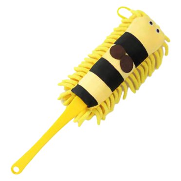 GUOOL Brosse en Microfibre, Jouet d'Imitation, Tête de Brosse Détachable, Brosse Nettoyante pour Poussière de Dessin Animé Jaune