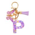 thumbnail image 2 of TopLLC Tools&Home Improvement Initial Letter Keychains For Women Tassel Purple Cute Car Keychain For Wallet Backpack Bag A chopper, 2 of 4