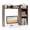 thumbnail image 1 of Costway Desk Bookshelf Desktop Storage Organizer Display Shelf Rack Dorm Office Brown, 1 of 10