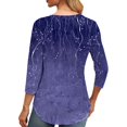 thumbnail image 4 of PEONAVET Haut pour Femmes à Manches 3/3994, Haut Mode Décontracté Imprimé pour Femmes à Manches 3/4, Col Rond, Couvre-Maillot, 4 of 8