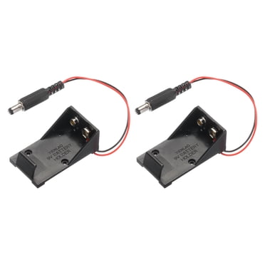 Uxcell Battery Holder Box 1 x 9V, 1 Slots 6.5" Wire Lead 9V-Batteries Holder Box Container, 2Pcs