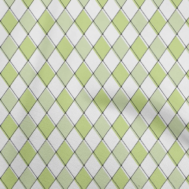 oneOone Polyester Spandex Light Green Fabric Argyle Craft Projects Decor Fabric Printed By The Yard 56 Inch Wide