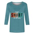 thumbnail image 5 of Chemises pour Femmes Habillées Décontractées, Chemises à Manches 3/4 pour Femmes, Tuniques à Manches Courtes Grande Taille pour Femmes, T-shirt à Manches 3/4 à Col Rond Imprimé Lettres Mode Décontractée pour Femmes, 5 of 5