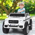 thumbnail image 3 of Patiojoy Licensed Mercedes Benz 12V Electric Kid RC Car Battery Powered Ride On Car White, 3 of 8