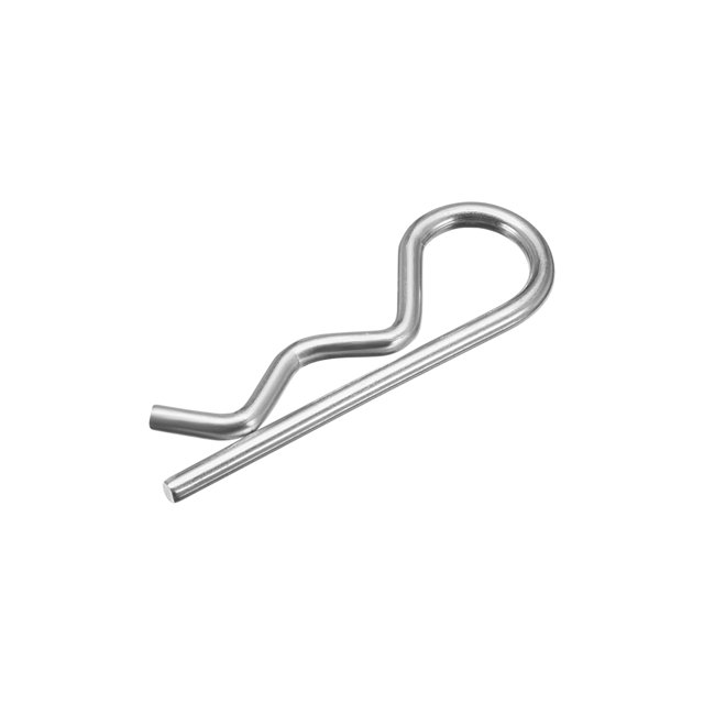 Unique Bargains 1.8mm x 32mm Carbon Steel R Shaped Spring Cotter Clip Pin Fastener Hardware Silver Tone 20 Pcs