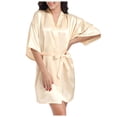 thumbnail image 3 of Women's Soft Long Satin Robes Long Silk Robes Full Length Robes Kimonos Silky Bath Robe Dressing Gowns, 3 of 6