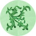 thumbnail image 1 of Ahgly Tapis Rond Lavable en Machine Intérieur Transitionnel Vert Clair, 5 Pieds Rond, 1 of 7