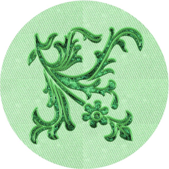 Ahgly Tapis Rond Lavable en Machine Intérieur Transitionnel Vert Clair, 6 Pieds Rond