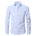 thumbnail image 1 of RXIRUCGD Chemise Cardigan pour Homme à Col Rabattu Uni, Haut de Bureau à Boutons, Bleu Ciel, Taille : S, 1 of 2