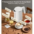 thumbnail image 5 of Electric Kettle 1.0L 1200W, 7 Temp Settings, 4H Keep-Warm, Fast-Boil Stainless Steel Electric Tea Kettle, 120V Water Boiler with Auto-Shut Off, Cool Touch PP Exterior for Home Office, White, 5 of 5