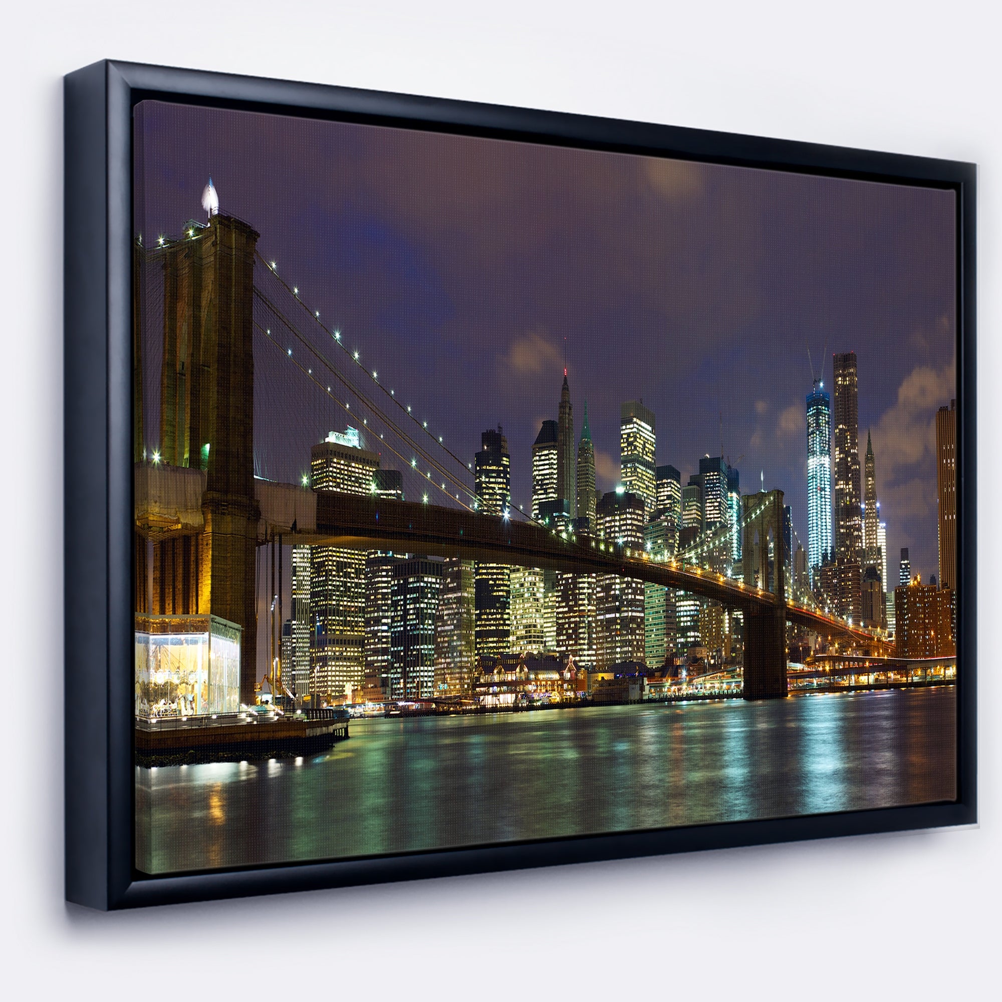 Design Art Brooklyn Bridge Vue Panoramique  Sur Toile Encadrée
