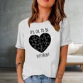 thumbnail image 2 of EQWLJWE Hauts d'Été pour Femmes Hauts pour Femmes Liquidation Mode Femme Imprimé Col Rond Manches Courtes T-Shirt Impression Blouse Ample Hauts, 2 of 5