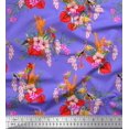 thumbnail image 1 of Soimoi Velvet Fabric Floral,Flamingo & Macaw Parrot Bird Print Fabric by Yard 58 Inch Wide, 1 of 3