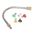 thumbnail image 4 of Baguette d'Extension pour Laveuse à Pression Acier Inoxydable Laiton 4000 Psi 1/4 Po Raccordement Rapide Tige Courbée de Pulvérisation Lance pour Remplacement en Forme de U avec 5 Buses, 4 of 14