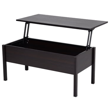 HOMCOM Table Basse Moderne de 39 Pouces à Plateau Relevable avec Compartiment de Rangement Caché