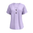 thumbnail image 4 of RKSTN Womens Tops 2024 Fashion Casual Short Sleeve V Neck Tops Loose Plus Size Solid Color Mesh Breathable Temperament Tops, 4 of 5
