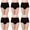 thumbnail image 1 of Plebaso Womens High Waisted Cotton Underwear Full Coverage Ladies Panties Multipack Regular and Plus Size, 1 of 4