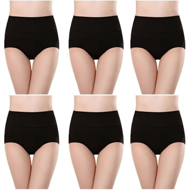 Culottes en Coton Taille Haute pour Femmes, Culottes Douces et Respirantes, Culottes Extensibles, Culottes Sans Coutures pour Femmes, Culottes en Coton pour Femmes, sous-Vêtements Doux, Noir G