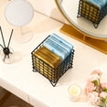 thumbnail image 4 of Iron Coffee Storage Basket Black & White | Fruit Snack Candy Organizer 6.3x5.1in | Waterproof Rust Proof Mesh | Desktop Table Decorative Bin | Durable Openwork Design | Easy Clean | Expanded Capacity, 4 of 6