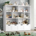 thumbnail image 1 of Homfa 7 Cube Toy Storage Organizer, Kids Geometric Bookcase and Bookshelf with 4 Drawers, White, 1 of 7