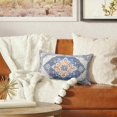 thumbnail image 5 of Blue Boho Throw Pillow Covers Set of 2 Monaco Rug Carpet Double Sided Pattern Cotton Soft Pillow Case Cushion Cover Pillowcase for Garden Couch Sofa Bed Decorative 12x20 inch, 5 of 5
