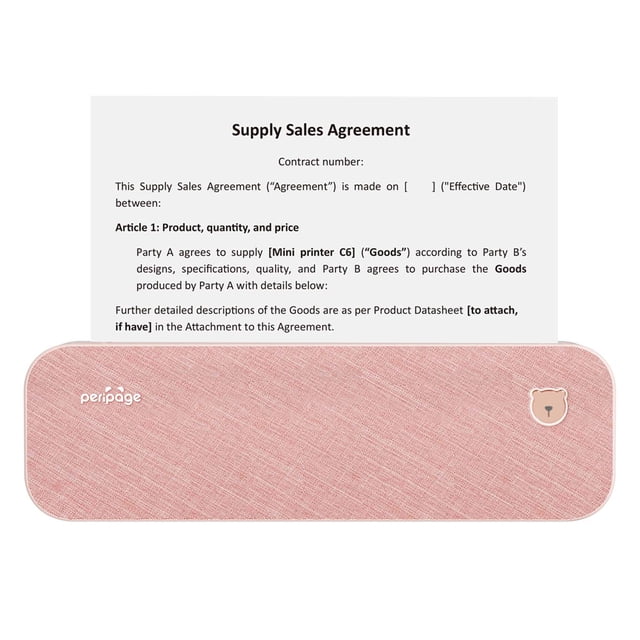 Riwcyla PeriPage A4 Paper PrinterThermal Transfer Wirless Printer Mobile 210mm Mobile Photo Printer USB Connection with 1 Roll Thermal Paper Support 2''/3''/4'' Paper Width Printing PDF